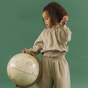 Fin & Vince Smock Blouse in Almond NWT girls size 4/5